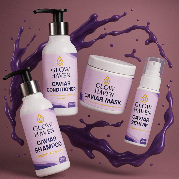 GlowHaven Hair Care Bundle – 4-in-1 Caviar Treatment Set